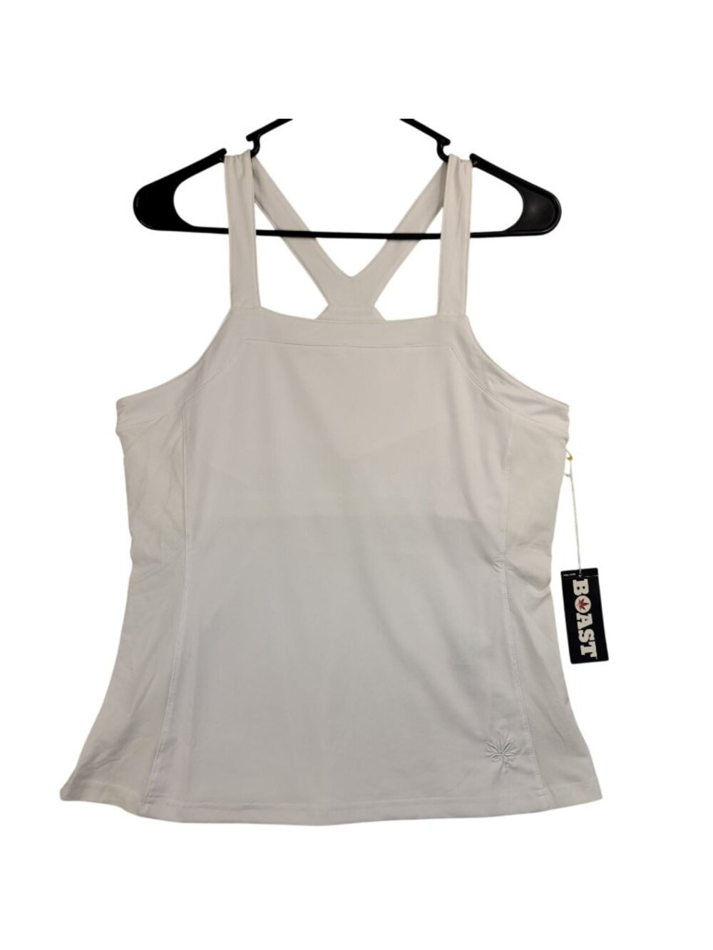 Boast Womens Racerback Tennis Pickleball Golf Tank S White Stretch Preppy Fairy